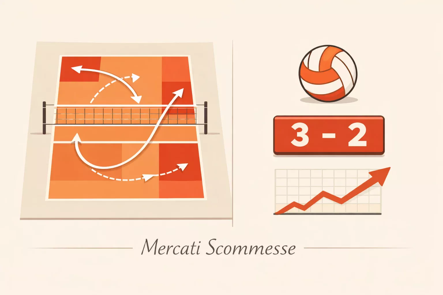 Infografica sui mercati delle scommesse sulla pallavolo